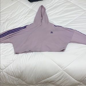 adidas purple cropped sweatshirt